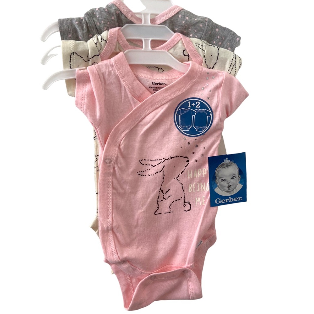 Baby Girls’ Gerber Onesies - Bundle of 3 - Newborn